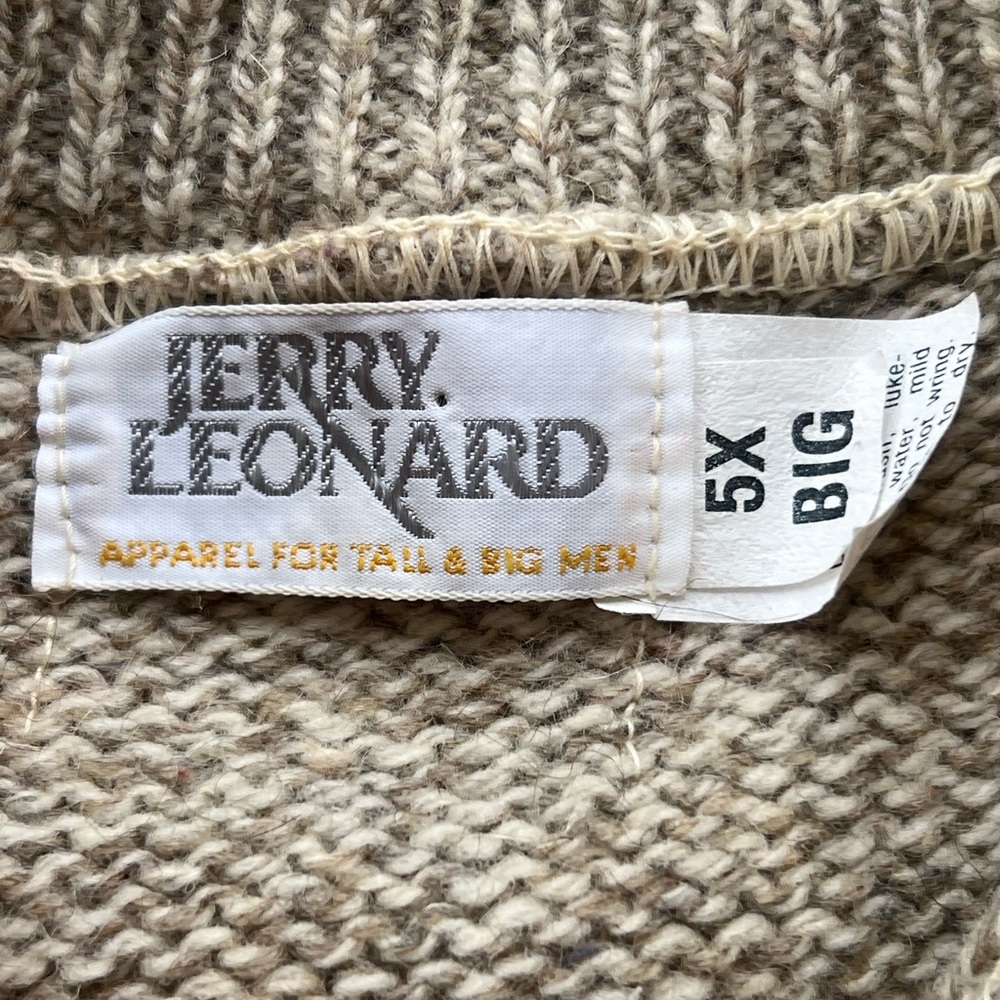 Men's Beige Sweater 100% Marino Wool - Picture 4 of 6